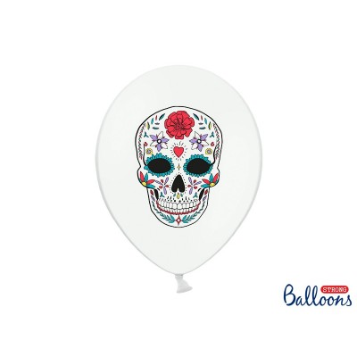 Latexové balóny Halloween los Muertos biela lebka 30 cm