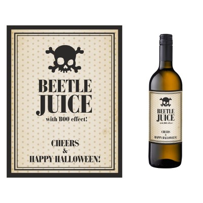 Halloween nálepky na fľašu Bettle Juice