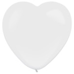 Latexové balóny biele srdiečka 30 cm