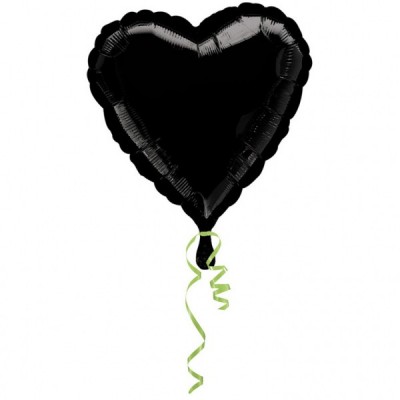 Fóliový balón čierne srdce