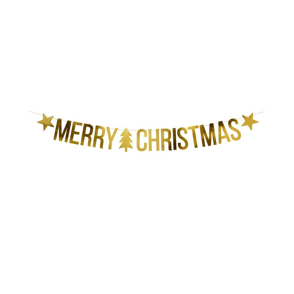 Baner Merry Christmas zlatý Baner Merry Christmas zlatý