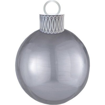 Fóliový balón Orbz vianočná guľa strieborná
