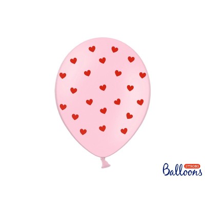Latexový balón ružový so srdiečkami 30 cm