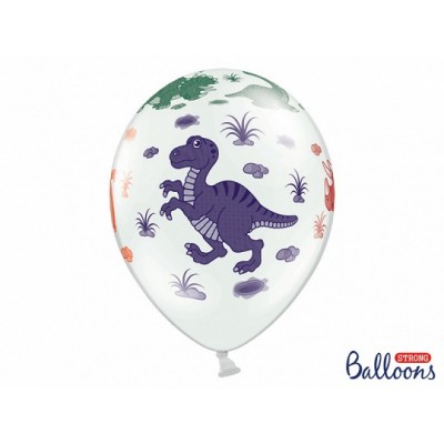 Latexové balóny Dinosaur pastelová biela