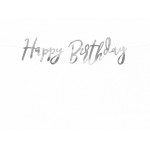 Baner písmenkový Happy B-day strieborný