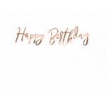 Baner písmenkový Happy B-day zlato ružová