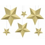Visiaca dekorácia zlaté hviezdy 3D
