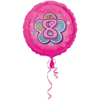 Fóliový balón 8 ružový kvet