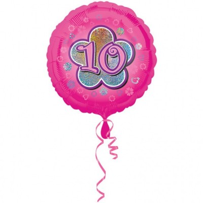 Fóliový balón 10 ružový kvet
