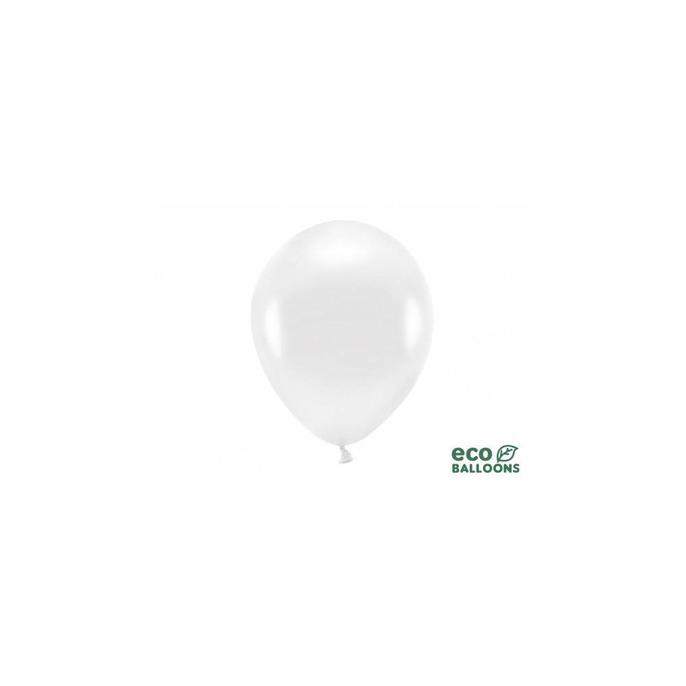 Latexové ECO Balóny metalické biele