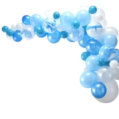 Balónová dekoračná sada oblúk modro biely
