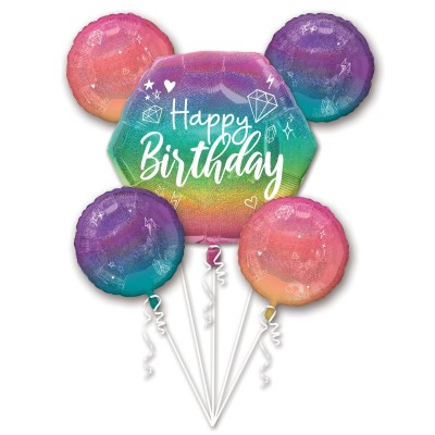 Buketa fóliových balónov Happy Birthday