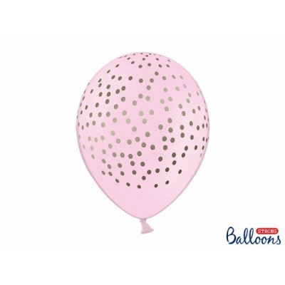 Latexové balóny baby ružová zlaté bodky