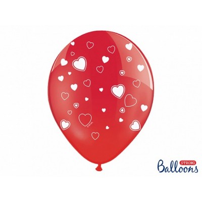 Latexové balóny srdiečkové kryštálovo červené