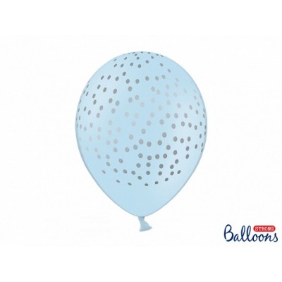 Latexové balóny baby modrá strieborné bodky