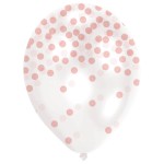 Latexové balóny ružovo zlaté konfety