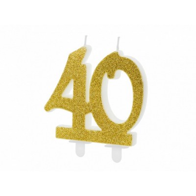 Sviečka 40 narodeniny zlatá