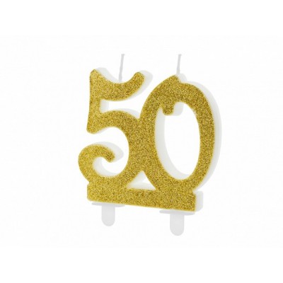 Sviečka 50 narodeniny zlatá