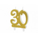 Sviečka 30 narodeniny zlatá