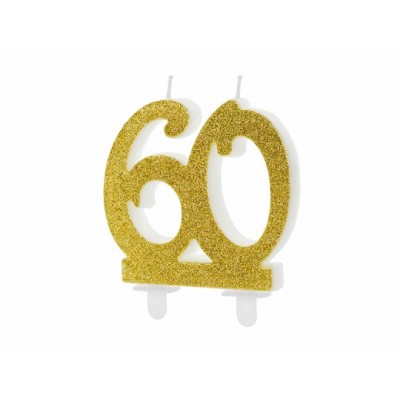 Sviečka 60 narodeniny zlatá