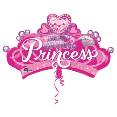 Fóliový balón supershape Happy B-Day princezna