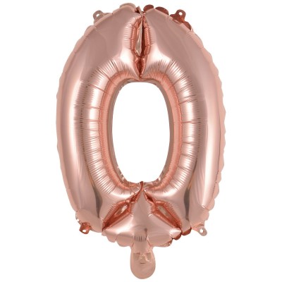 Fóliový balón 0 zlato ružový