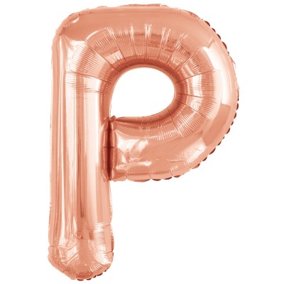 Fóliový balón písmeno P zlato ružové