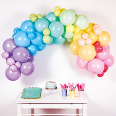 Balónová dekoračná sada oblúk pastelové farby