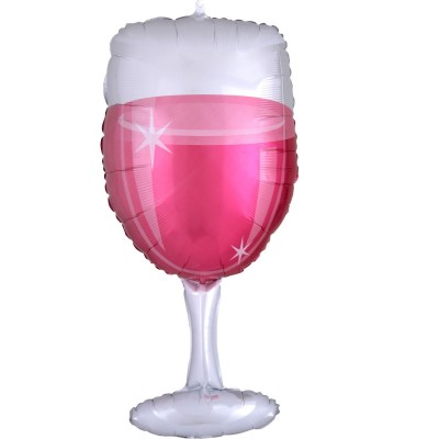 Fóliový supershape balón pohár ružového vínka
