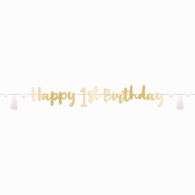 Písmenkový baner 1 narodeniny Happy B-Day dievčatko