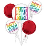 Balónová buketa dúhová Happy B-Day