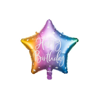 Fóliový balón Happy Birthday mix farieb
