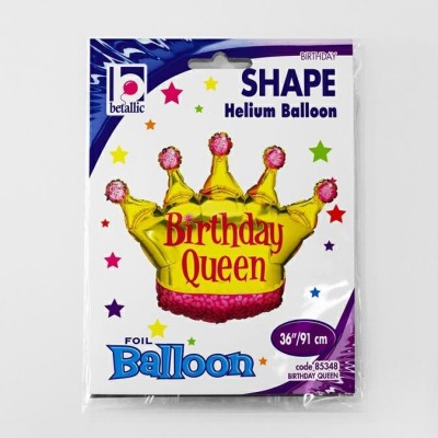 Fóliový mega balón Birthday Queen dievčatko