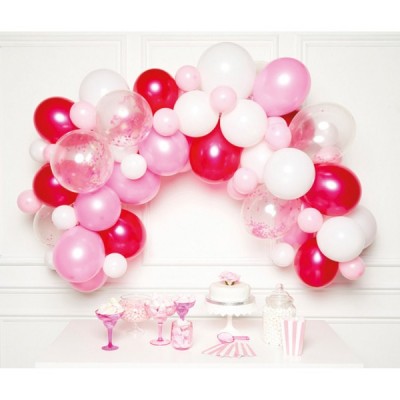 Balónová dekoračná sada oblúk ružovej farby