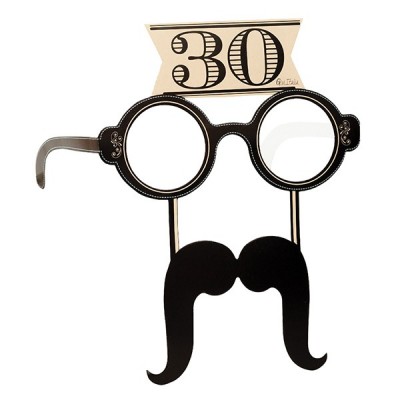 Okuliare s fúzami papierové 30 narodeniny