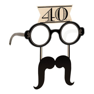 Okuliare s fúzami papierové 40 narodeniny