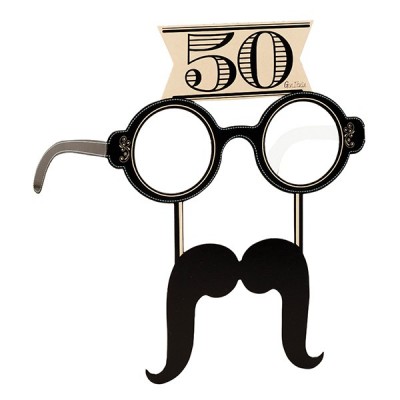 Okuliare s fúzami papierové 50 narodeniny