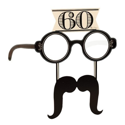 Okuliare s fúzami papierové 60 narodeniny