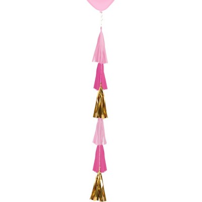 Balónový chvost ružový so zlatým