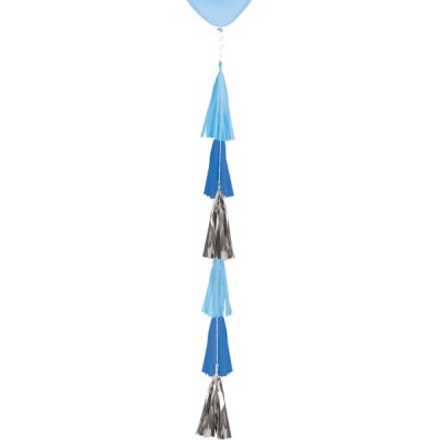 Balónový chvost mix modro strieborný