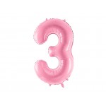Fóliový balón 3 slabo ružový