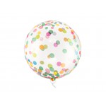 Transparentný Bobo balón s potlačou konfiet 40 cm