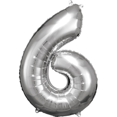 Fóliový balón 6 strieborný