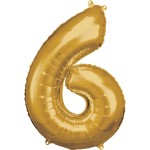 Fóliový balón 6 zlatý
