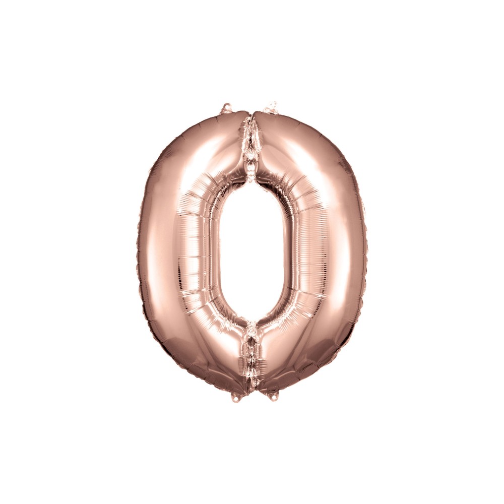 Fóliový balón 0 ružovo zlatý