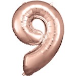 Fóliový balón 9 ružovo zlatý