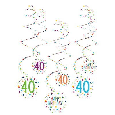 Špirálová dekorácia 40 narodeniny