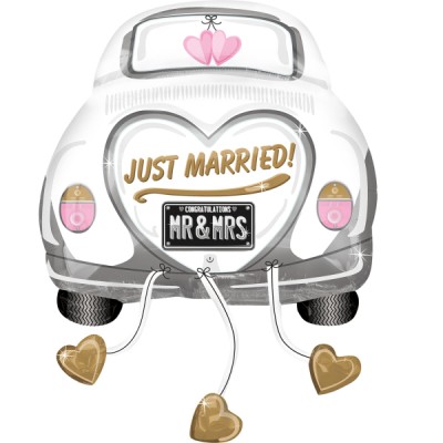 Fóliový supershape balón Just Married auto