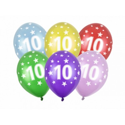 Latexové metalické balóny číslo 10 mix farieb