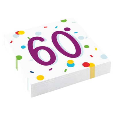 Servítky konfetové 60 narodeniny